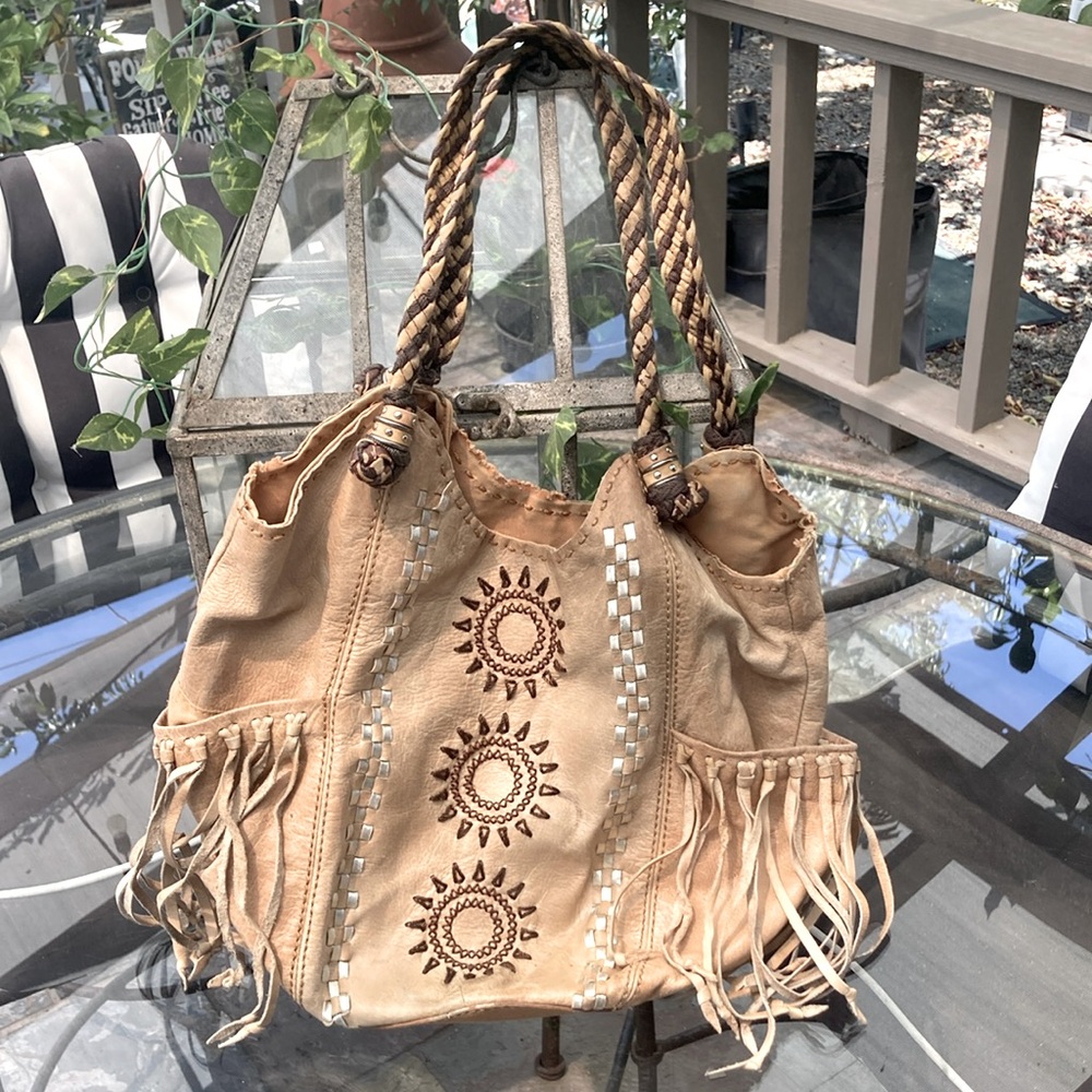 The Sak Tan Leather Hobo Handbag